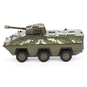 SB-17-39-B(GN)-WB Машина металл БРОНЕВИК, 15 см, двери, башня вращ. 360 гр., инерц., кор. Технопарк в кор.2*24шт