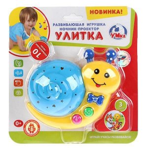 B1049637-R Музыкальный ночник-проектор ТМ Умка "Улитка" на бат. руссифиц. на карт. (русс. уп.) в кор.2*48шт