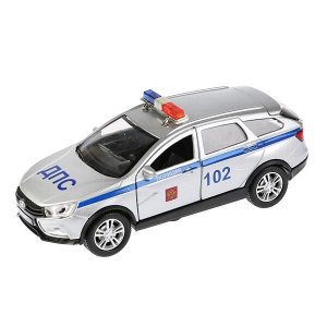 VESTA-CROSS-P-SL Машина металл свет-звук LADA VESTA SW CROSS ПОЛИЦИЯ 12см, открыв. двери 9748P Технопарк в кор.2*36шт