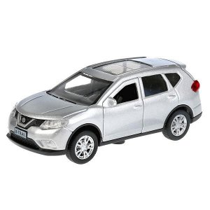 X-TRAIL-SL ТМ Технопарк. Машина металл "NISSAN X-TRAIL" 12см, открыв. двери, инерц, СЕРЕБР. в кор. в кор.2*36шт