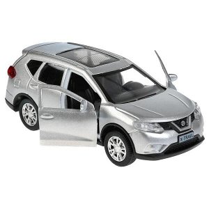 X-TRAIL-SL ТМ Технопарк. Машина металл "NISSAN X-TRAIL" 12см, открыв. двери, инерц, СЕРЕБР. в кор. в кор.2*36шт