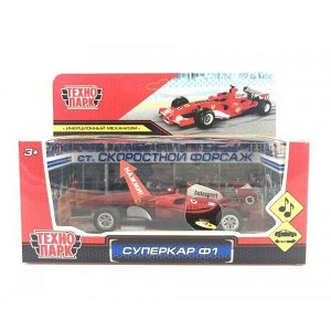 F1-14FR-S Машина металл "Суперкар Ф-1", длина 14см, звук, красный в русс. кор. Технопарк в кор.2*36шт