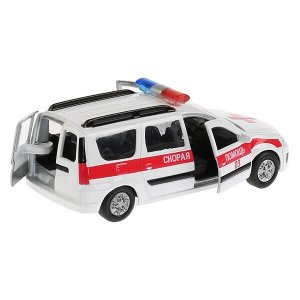 SB-16-47-A-WB Машина металл LADA LARGUS СКОРАЯ, 12 см, двери, багаж., инерц., кор. Технопарк в кор.2*24шт