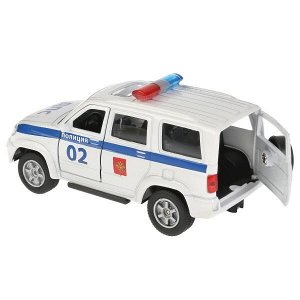 SB-17-81-UP-P(W)-WB Машина металл UAZ patriot ПОЛИЦИЯ, 12 см, двери, багаж., инерц., кор. Технопарк в кор.2*24шт