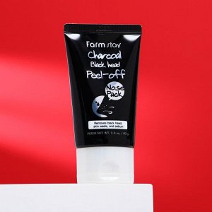 Маска-плёнка для носа FarmStay Charcoal Black Head Peel-Off Nose Pack, с углём, 60 мл