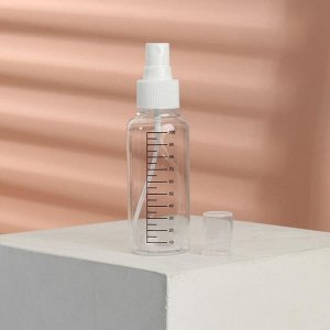 Бутылочка для хранения с распылителем, с разметкой, 100 мл, цвет белый