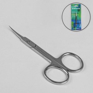 Ножницы маникюрные, для кутикулы, загнутые, узкие, 10 см, цвет серебристый, CS-1/7-S (CVD)