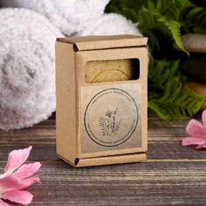 Натуральное крафтовое травяное мыло "Календула" в коробке, "Добропаровъ", 100 г