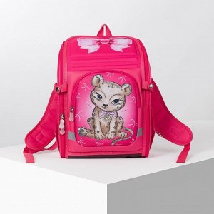 Рюкзак школьн 2077, 24*17*34, отд на молнии, н/карман, 2 бок кармана, кошка розовый