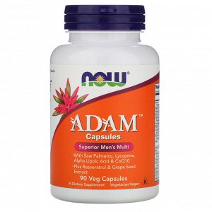 Now Foods, ADAM, превосходные мультивитамины для мужчин, 90 растительных капсул