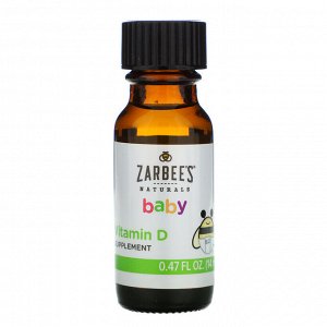 Zarbee&#x27 - s, Витамин D для малышей, 14 мл (0,47 жидк. унции)