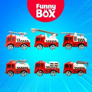 Игрушка - сюрприз Funny Box «Пожарная техника»: карточка, фигурка, лист наклеек