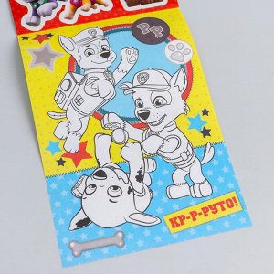 Щенячий патруль. Книга с наклейками А5 PAW PATROL &quot;Крутая команда&quot;, 4 страницы с наклейками + бонус