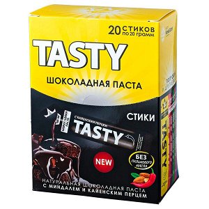 шоколадная паста Tasty с миндалем и кайенским перцем 400 г (20 стиков по 20 г) 1 уп.х 10 шт.