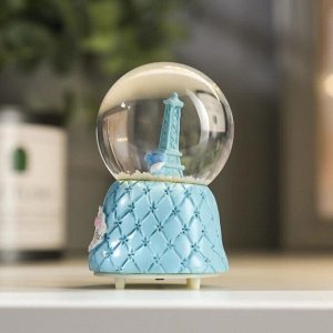 Сувенир полистоун водяной шар свет "Эйфелева башня" МИКС 7,5х5х5 см