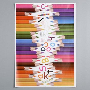 Наклейка пластик интерьерная "Цветные карандаши" 50х70 см
