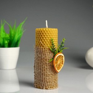 Свеча из вощины "Классика" с апельсином, 5,3?13 см
