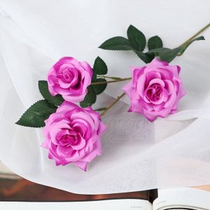 Цветы искусственные "Роза тройная" 6*61 см, фиолетовый