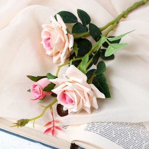 Цветы искусственные "Розы с шипами" 8х40 см персиковый