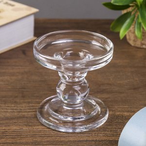 Подсвечник стекло на 1 свечу "Креманка" прозрачный 8,5х8,5х8,5 см