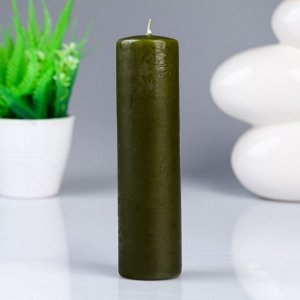 Свеча- цилиндр, парафиновая, оливковая, 4?15 см
