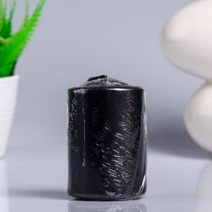 Свеча - цилиндр парафиновая, лакированная, черный металлик, 5,6?8 см