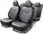 Комплект чехлов на сиденья SIGNATURE, материал экокожа SGN-1505GF BK/GY