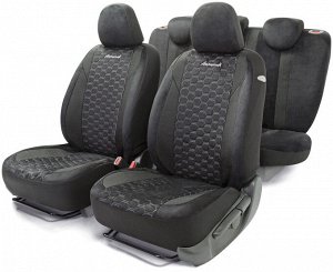 Авточехлы ALCANTARA, материал алькантара с контрастной прострочкой, 5 мм поролон, новое лекало - 3D крой, 15 предметов, валики для быстрой фиксации переднего ряда, 5 подголовников, 2 кармана, 4 молнии
