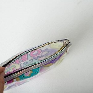 Косметичка простая, отдел на молнии, ручка, цвет разноцветный