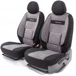 Получехлы на передние сиденья COMFORT, материал велюр, 5 мм поролон, новое лекало - 3D крой, поясничный упор, боковые поддержки спины, 4 предмета, выглядят как чехлы, устанавливаются как накидки, откр