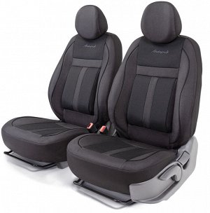 Получехлы на передние сиденья CUSHION COMFORT, материал эко-хлопок, 5 мм поролон, новое лекало - 3D крой, большой поясничный упор, 4 предмета, выглядят как чехлы, устанавливаются как накидки, открытая