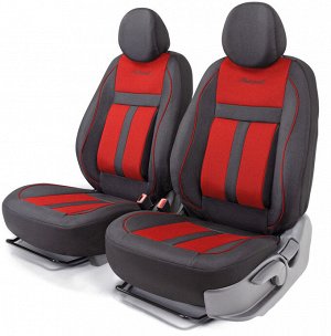 Получехлы на передние сиденья CUSHION COMFORT, материал эко-хлопок, 5 мм поролон, новое лекало - 3D крой, большой поясничный упор, 4 предмета, выглядят как чехлы, устанавливаются как накидки, открытая