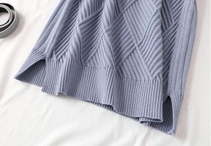 Удлиненный свитер+юбка,серый