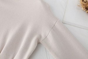 Удлиненный свитер+юбка+сумка- ремень,абрикос