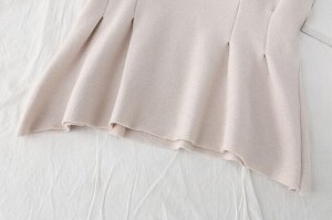 Удлиненный свитер+юбка+сумка- ремень,абрикос