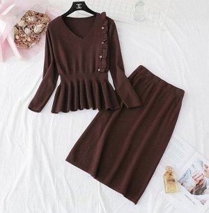 Кофта+юбка,коричневый
