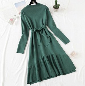 Трикотажное платье,зеленый