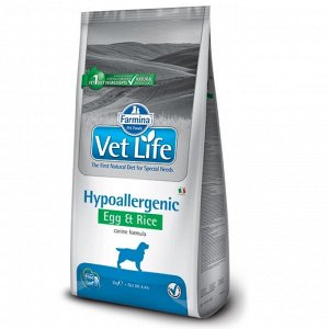 Фармина/Farmina Vet Life Dog Hypoallergenic корм для собак при пищевой аллергии Яйцо с рисом 12кг