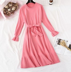 Трикотажное платье,розовый