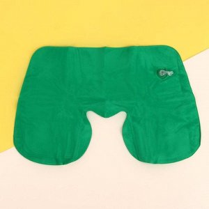 Подушка для шеи дорожная, надувная, 38 ? 24 см, цвет зелёный МИКС