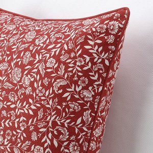 ЭВАЛУИЗА Чехол на подушку, красный/белый, с цветочным орнаментом50x50 см
