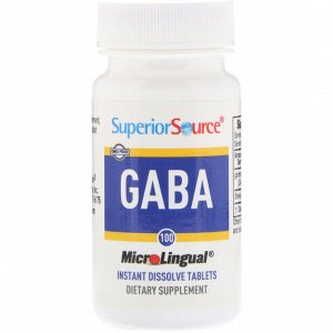 Superior Source, GABA, 100 мг, 100 мгновенно растворяющихся микротаблеток