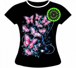 Женская футболка с бабочками