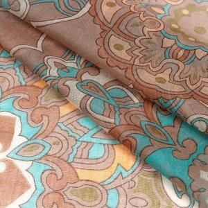 Платок женский текстильный, цвет коричневый, размер 96х96