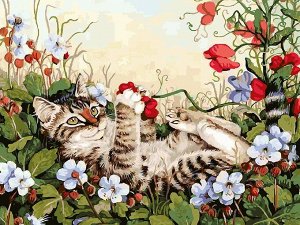 Набор для творчества Белоснежка картина по номерам на холсте Кошкины забавы 30 на 40 см8