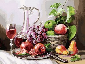 Набор для творчества Белоснежка картина по номерам на холсте Натюрморт с фруктами 30 на 40 см2