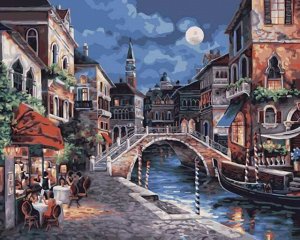 Набор для творчества Белоснежка картина по номерам на холсте Ночная Венеция 40 на 50 см3