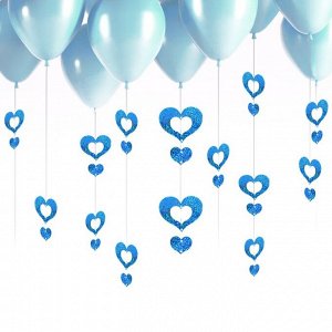 Гирлянда на шар «Сердечки», набор 100 шт., цвет синий