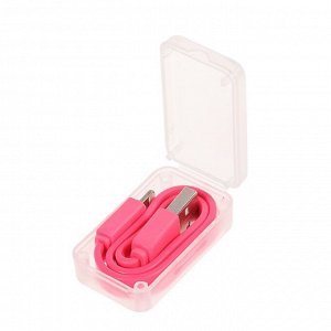 Кабель LuazON, Lightning - USB, 1 А, 20 см, розовый