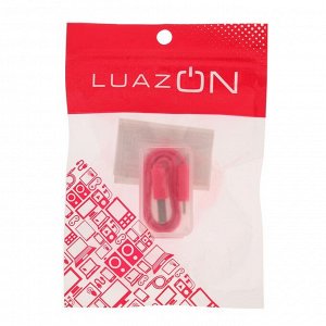 Кабель LuazON, Lightning - USB, 1 А, 20 см, розовый
